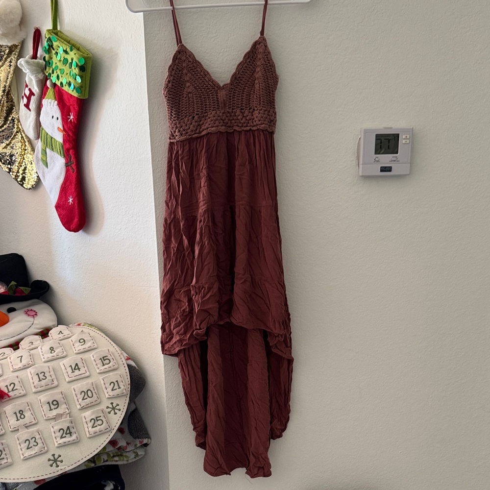 Indulge Brown High Low Dress